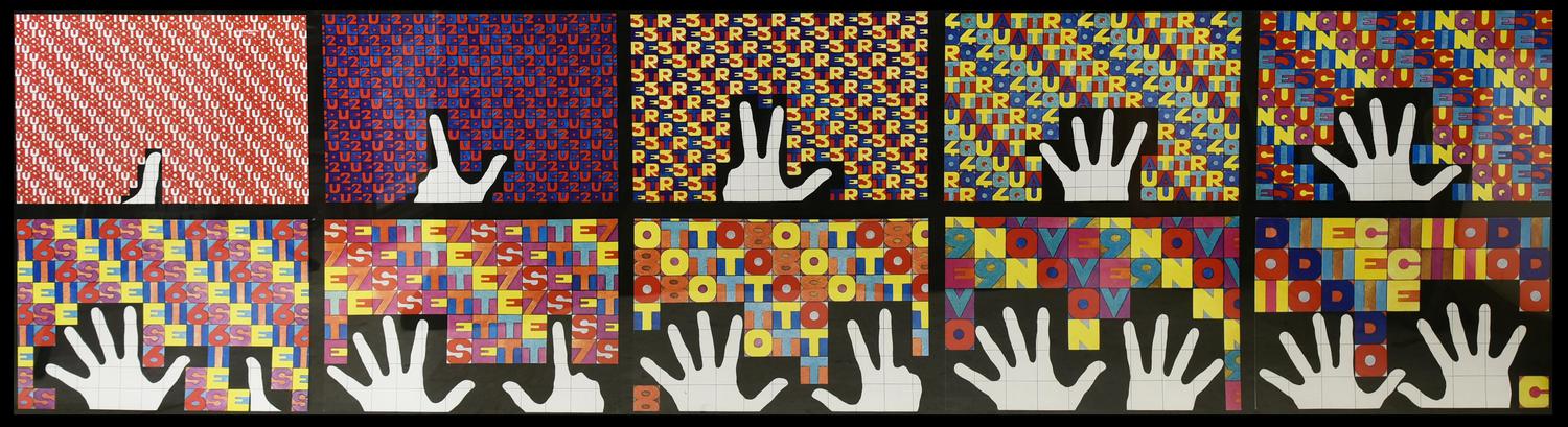 Alighiero Boetti DA UNO A DIECI, 1980 stampe a colori su cartoncino...