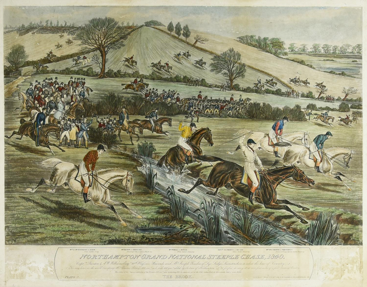 NORTHAMPTON GRAND NATIONAL STEEPLE CHASE, 1840, Londra 1841 incisione all'...