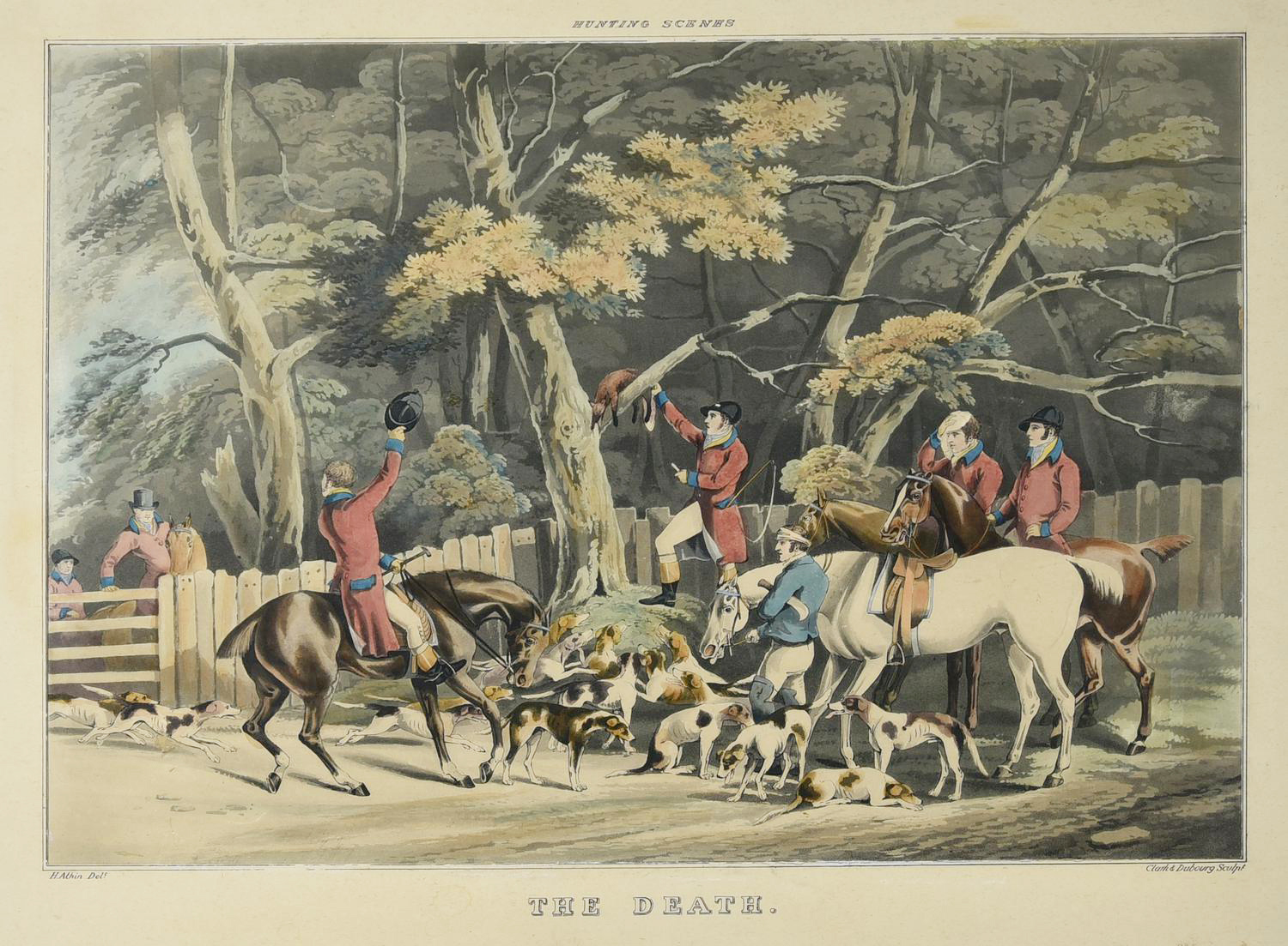 THE DEATH, 1813 incisione all'acquatinta con acquarellatura coeva, cm...