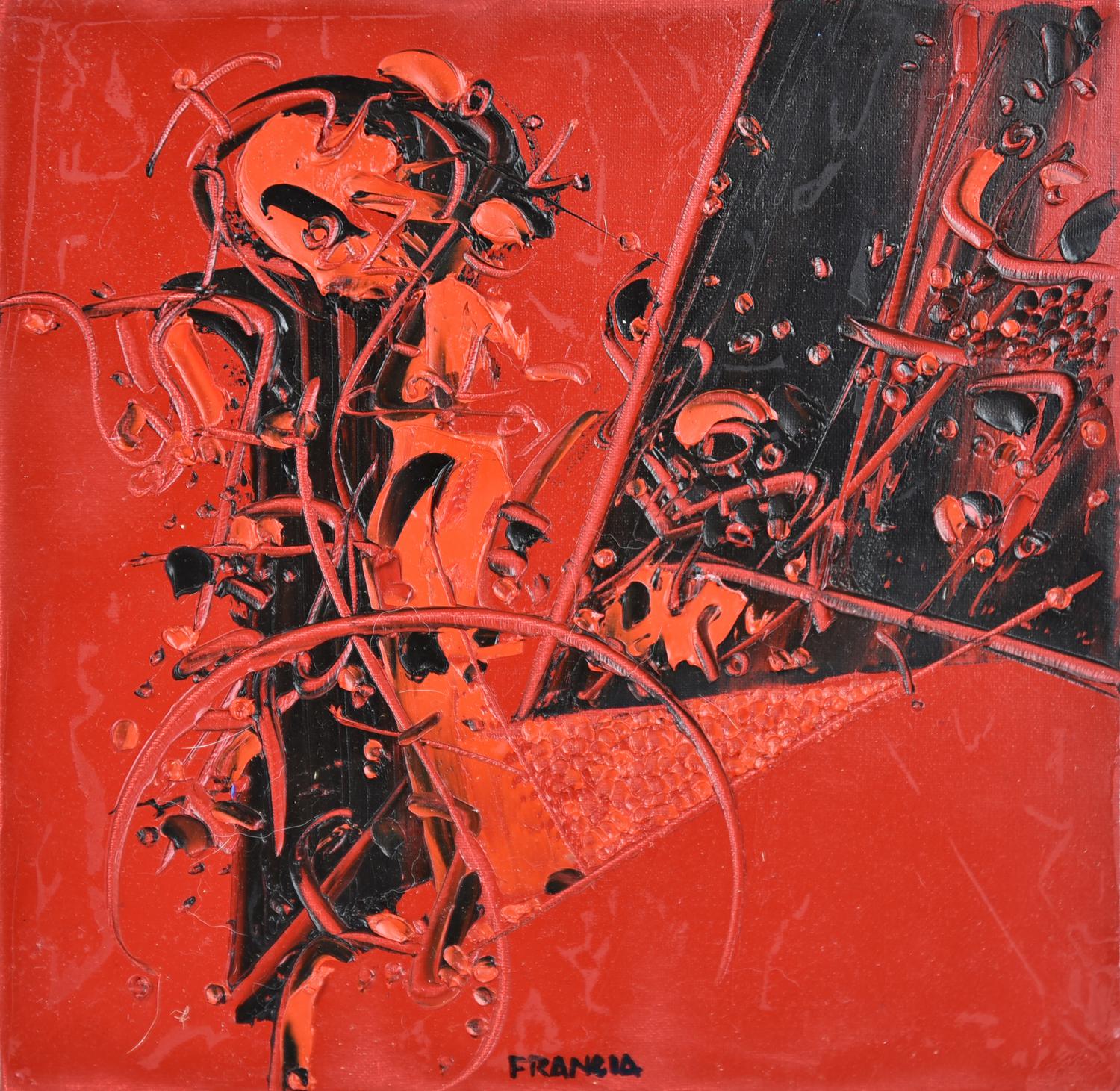 Camillo Francia (1955) SENZA TITOLO ROSSO, 2008 olio su tela, cm 20x20 firma...