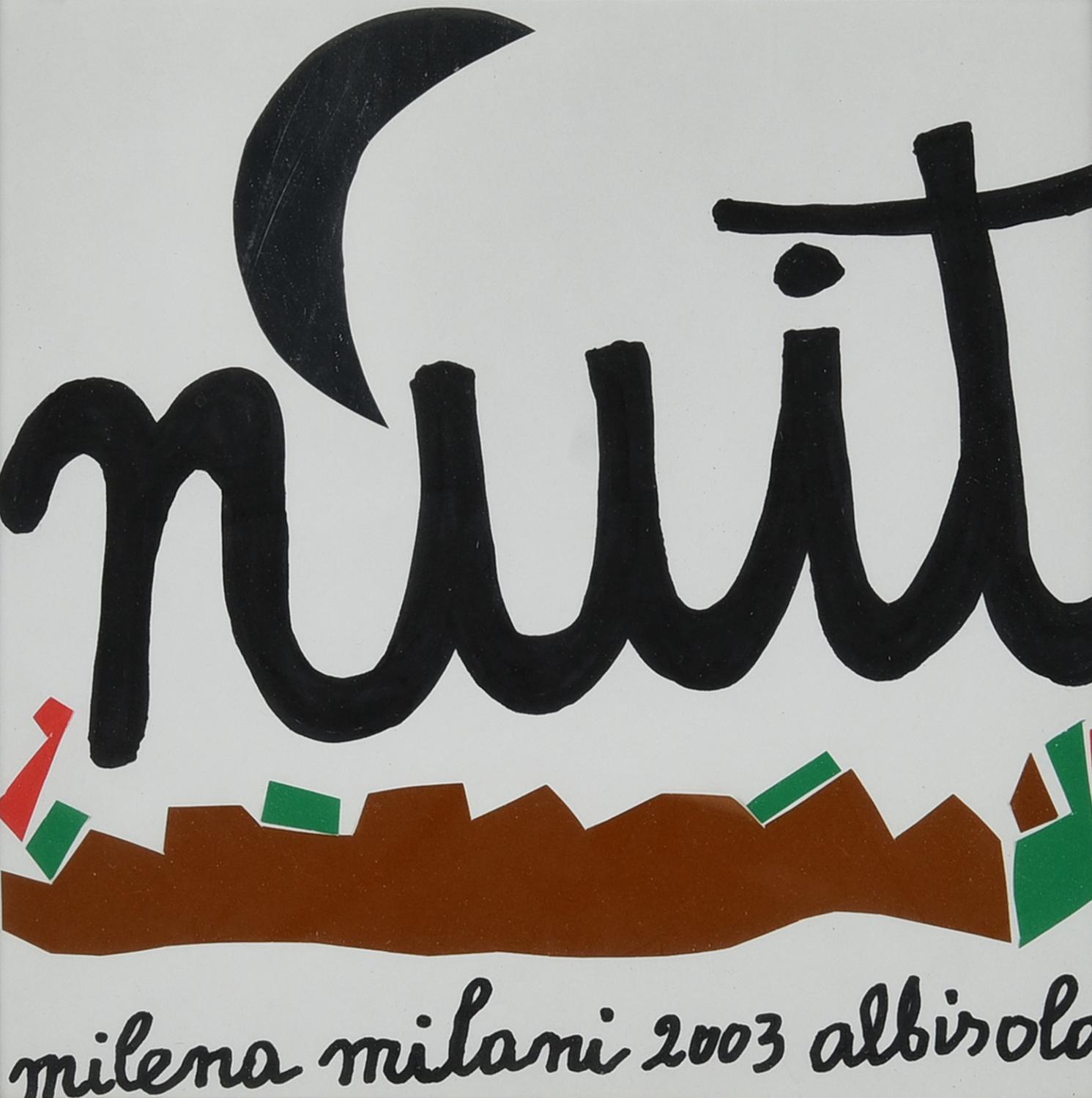 Milena Milani (1917 - 2013) NUIT, 2003 tecnica mista su cartoncino, cm 20x20...