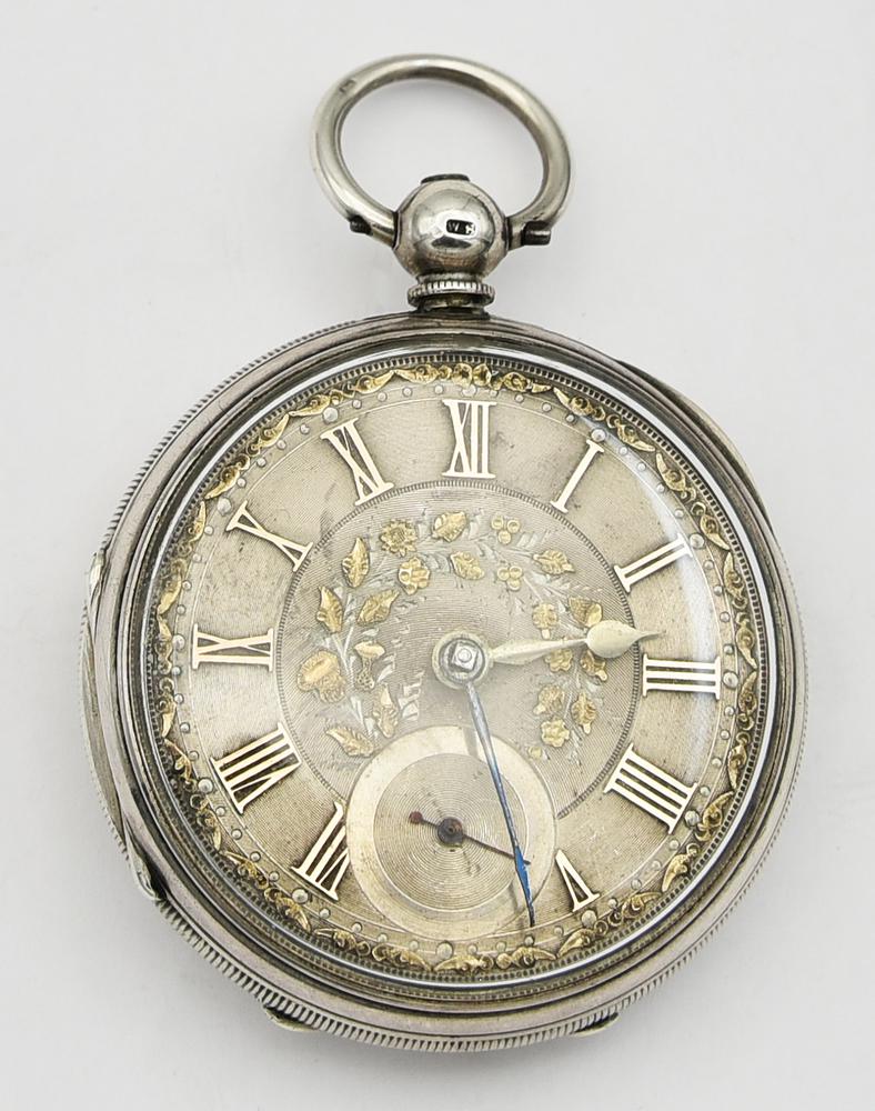 Orologio da tasca, Londra, fine 800, argento 925/1000 CASSA: in argento con...