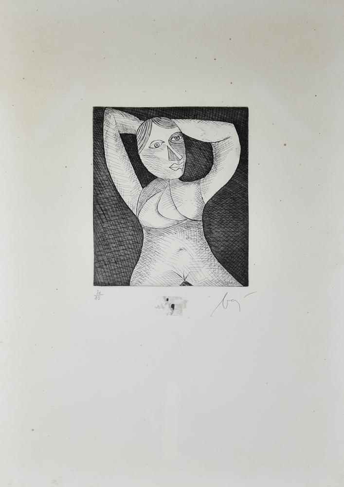 Enrico Baj (1924 - 2003) I PERSONAGGI IN FAMIGLIA, 1971 acquaforte, cm 23x19,...