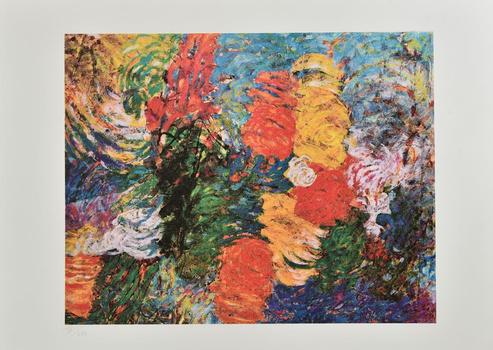 Gianni Dova (1925 - 1991) SENZA TITOLO (ASTRATTO) litografia, cm 50x70; es....