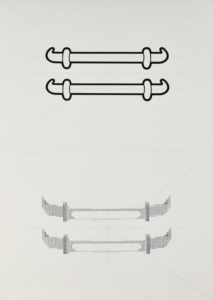 Tino Stefanoni (1937 - 2017) PARAURTI litografia, cm 70x49,7; es. 31/100...