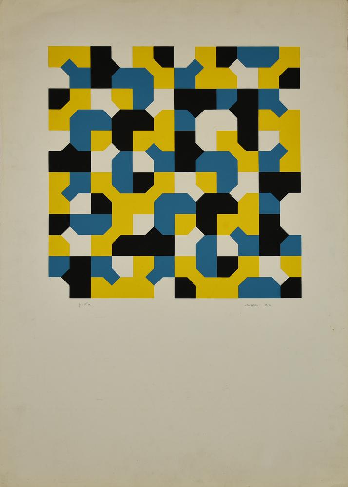 Bruno Munari (1907 - 1998) PROPOSTA CROMATICA ALLA CURVA DI PEANO CM, 1974...