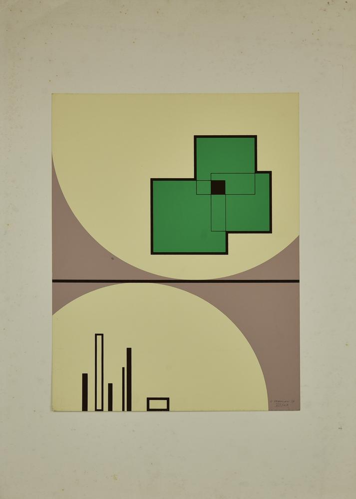 Luigi Veronesi (1908 - 1998) SENZA TITOLO, 1977 serigrafia su cartoncino, cm...