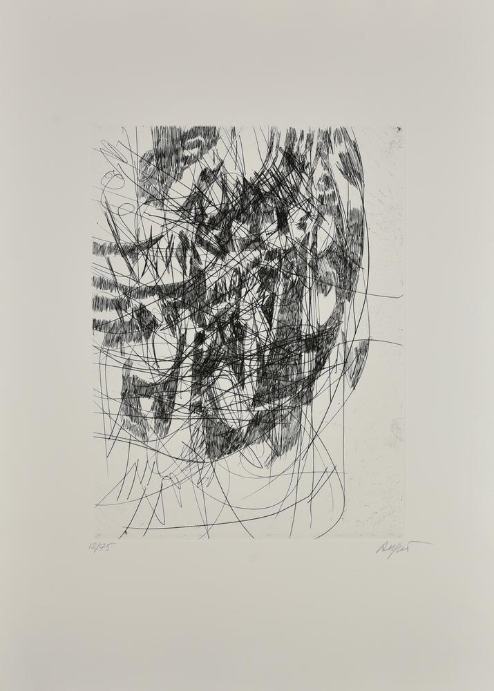 Piero Ruggeri (1930 - 2009) COMPOSIZIONE acquaforte, cm 29,5x39,5, su carta...