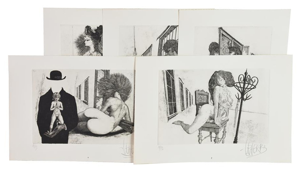 Helmut Leherb (1933 - 1997) LES FENETRES, 1971 cartella contenente 5...