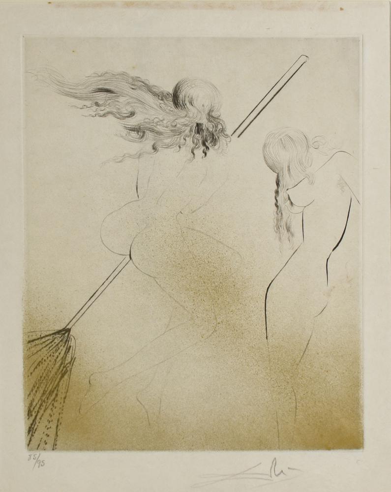 Salvador Dali' (1904 - 1989) SORCIERE AU BALAI, 1968 acquaforte, cm...