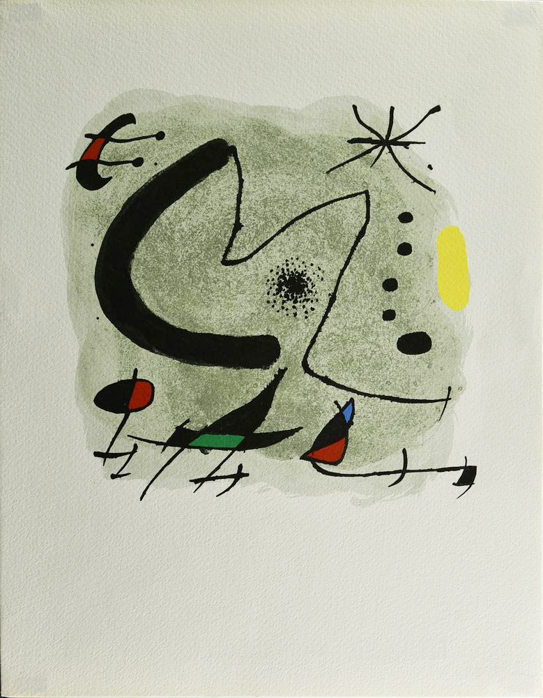 Joan Miro' (1893 - 1983) LETTERA M fotolitografia a 8 colori offset su...