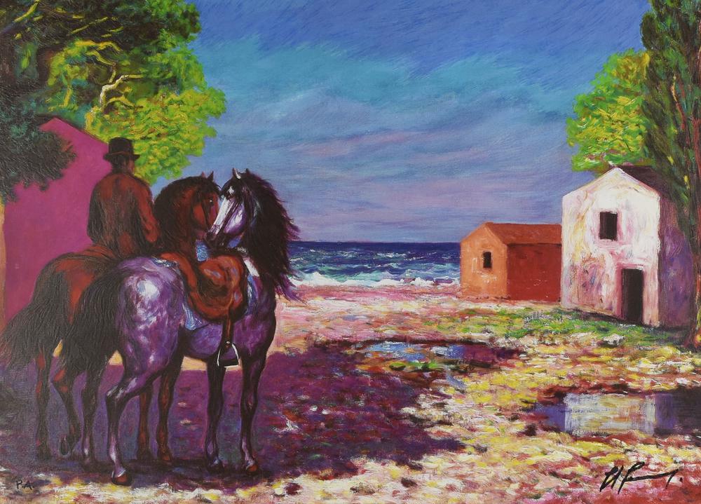 Giovan Francesco Gonzaga (1921 - 2007) MATTINO IN MAREMMA serigrafia su tela,...