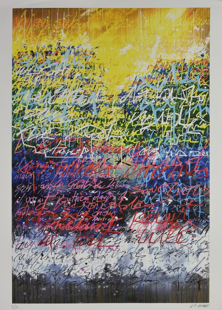 Richard Saint-Amans (1949) FRA LETTERE E COLORI (GIALLO-VIOLA), 2022 stampa...