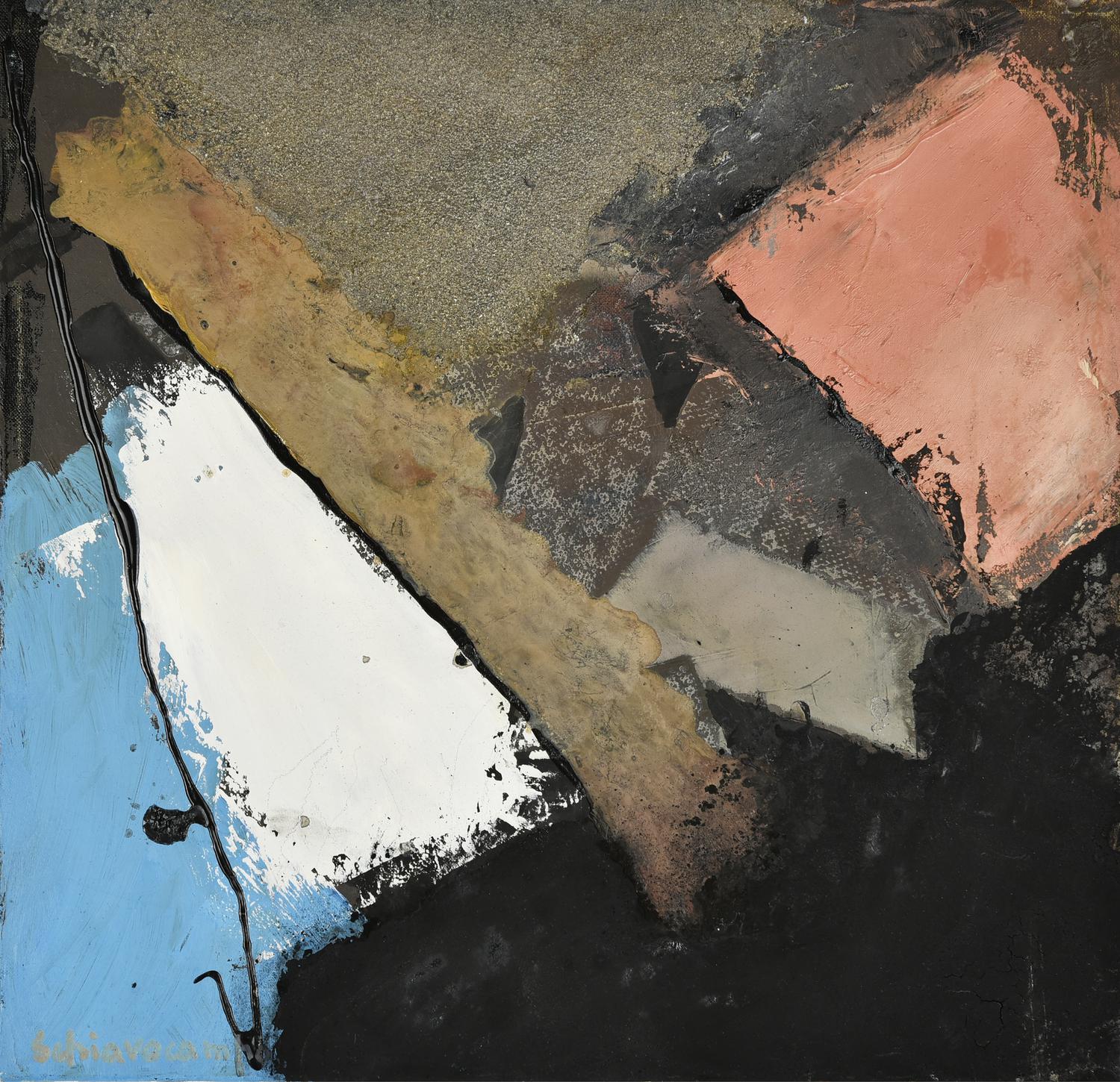 Paolo Schiavocampo (1924 - 2022) SENZA TITOLO olio su tela, cm 30x30 firma...