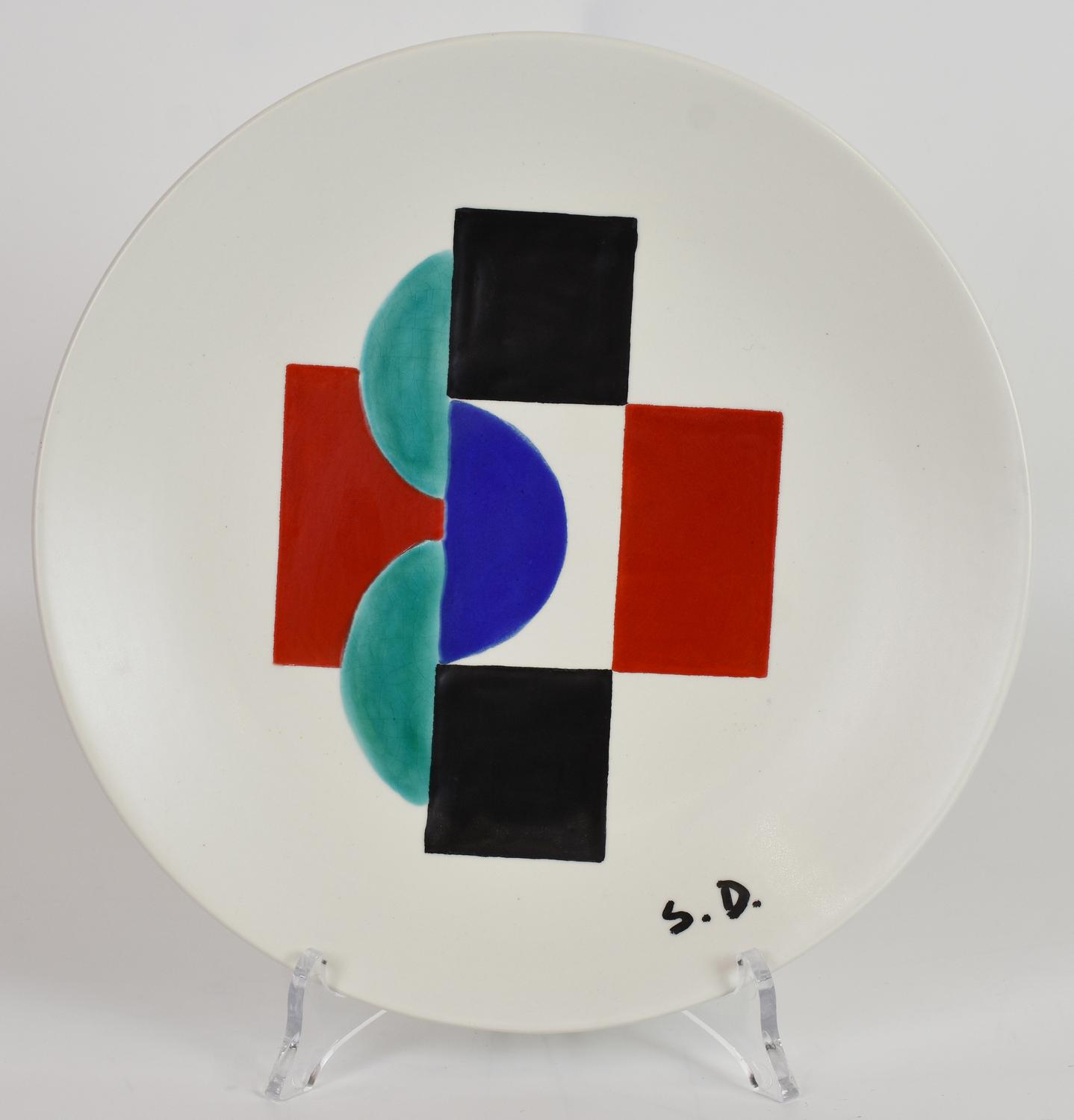 Sonia Delaunay (1885 - 1979) PIATTO, 1968 ceramica smaltata, diam. cm 24x3...