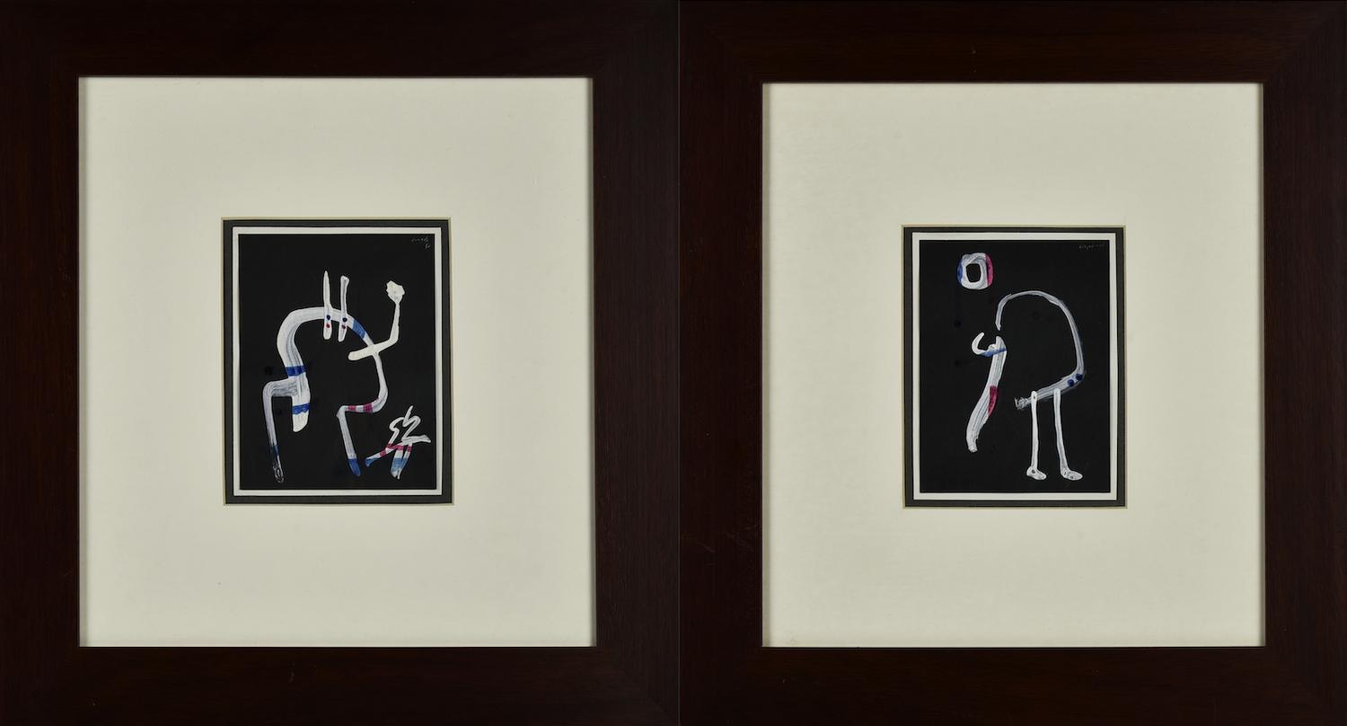 Sergio Dangelo (1932 - 2022) COMPOSIZIONE, 1956-1957 dittico composto da...