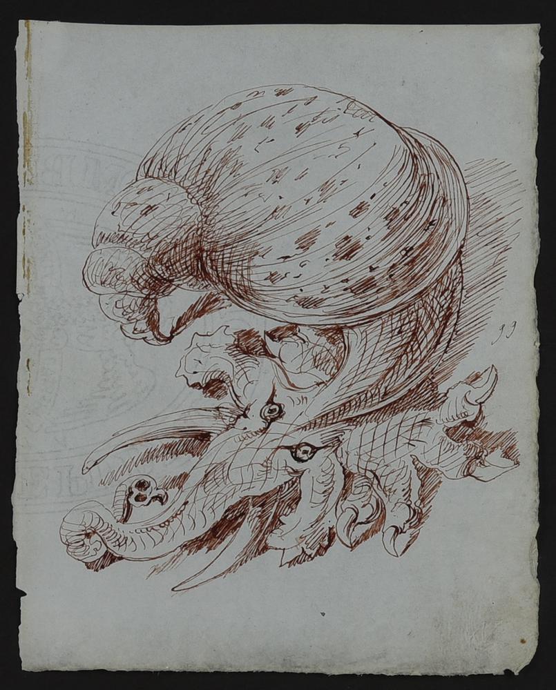 Emilio Lapi NAUTILUS china bruna su carta, cm 20x15,5