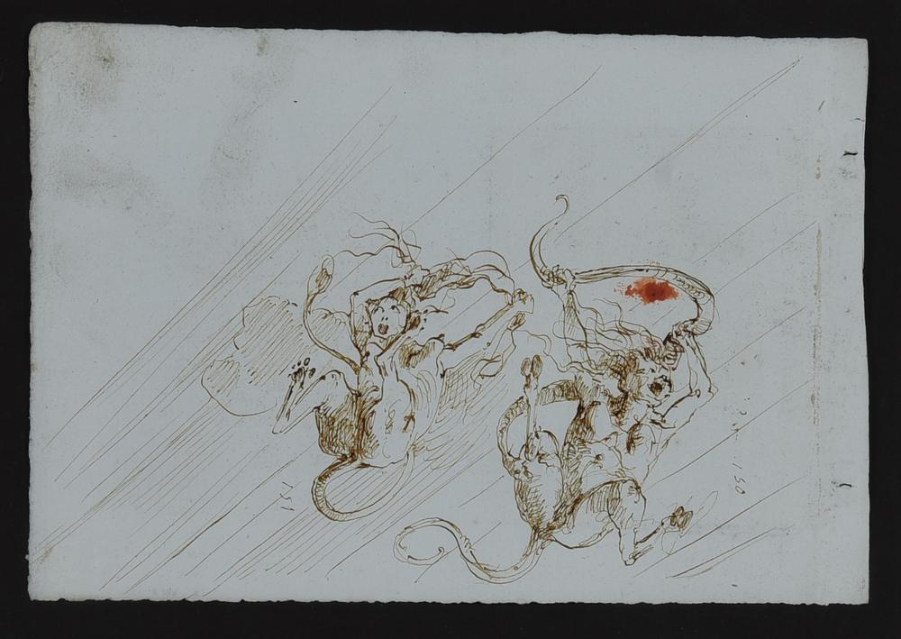 Emilio Lapi DEMONI china bruna su carta, cm 14,8x21,7