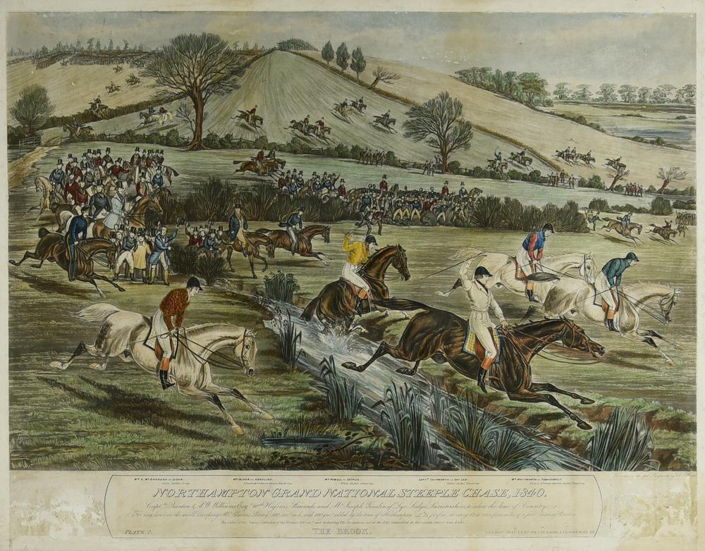 NORTHAMPTON GRAND NATIONAL STEEPLE CHASE, 1840, Londra 1841 incisione all'...