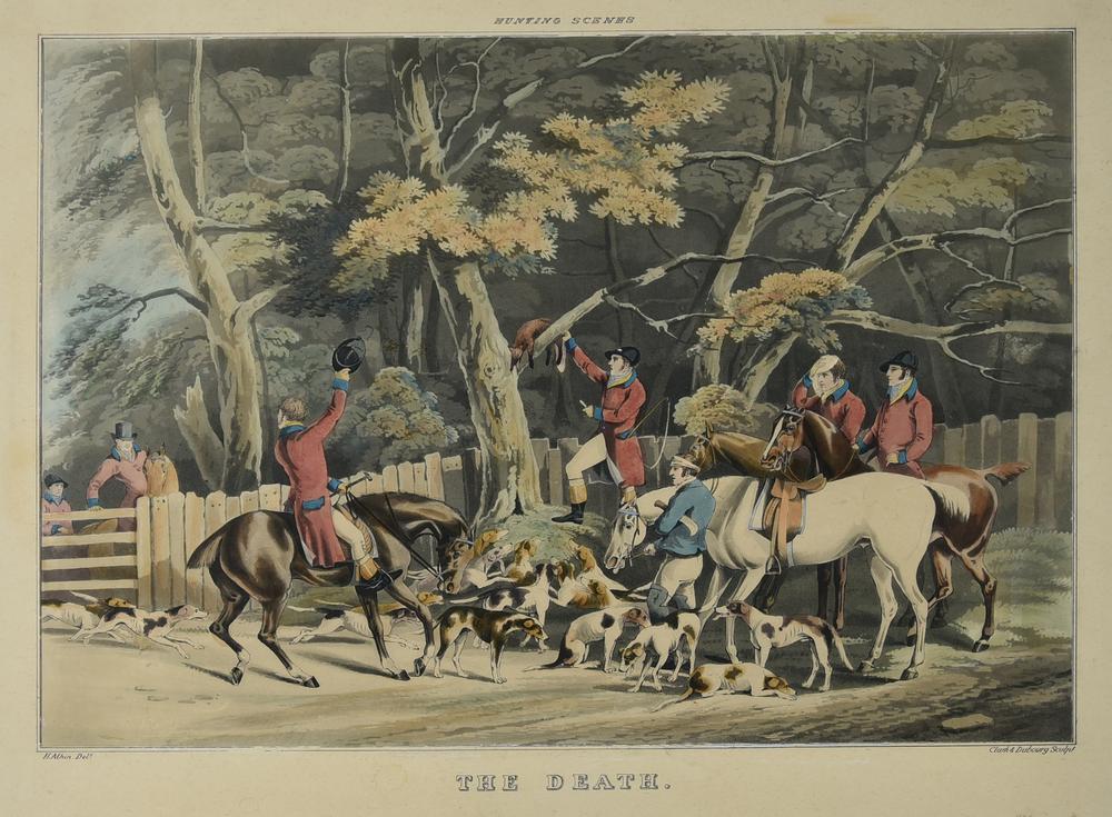 THE DEATH, 1813 incisione all'acquatinta con acquarellatura coeva, cm...