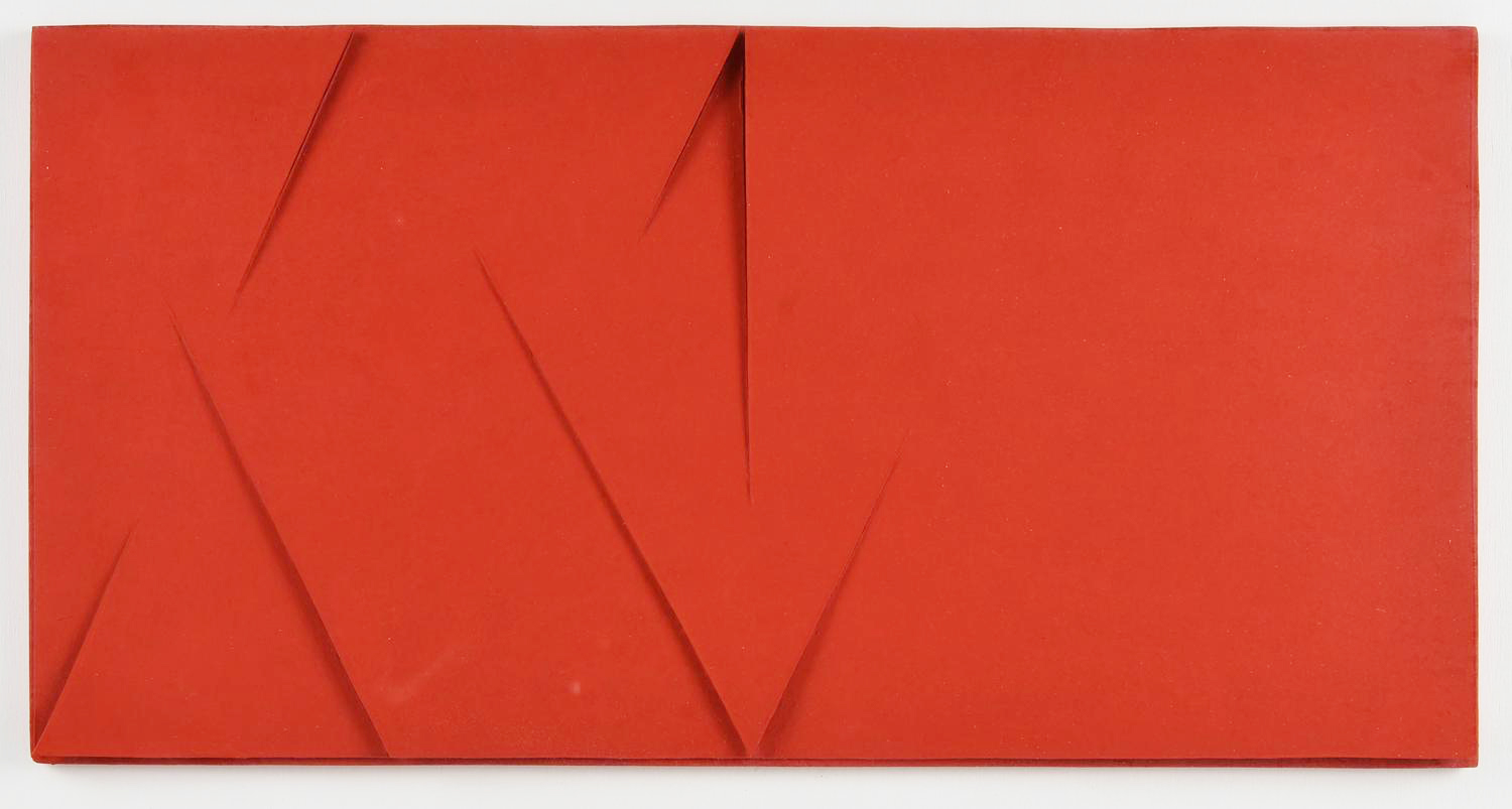 Mario Surbone (1932) INCISO ROSSO A, 1978 acrilico su cartone, cm 22,5x44,5...