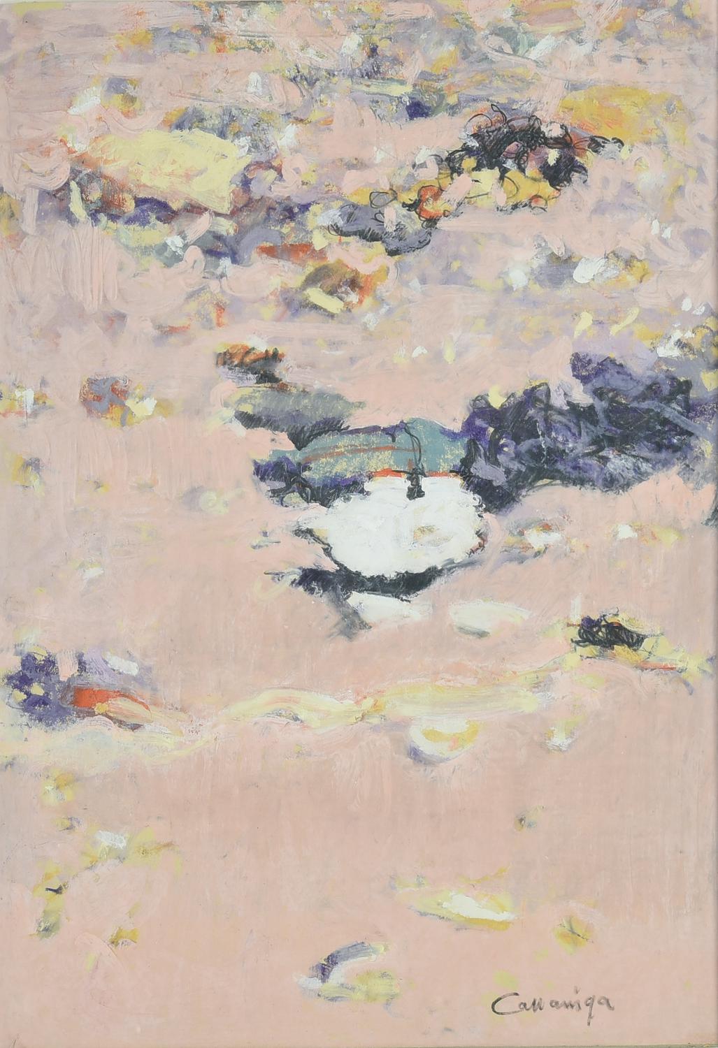 Giancarlo Cazzaniga (1930 - 2013) NINFEE tecnica mista su carta, cm 49,5x34,5...