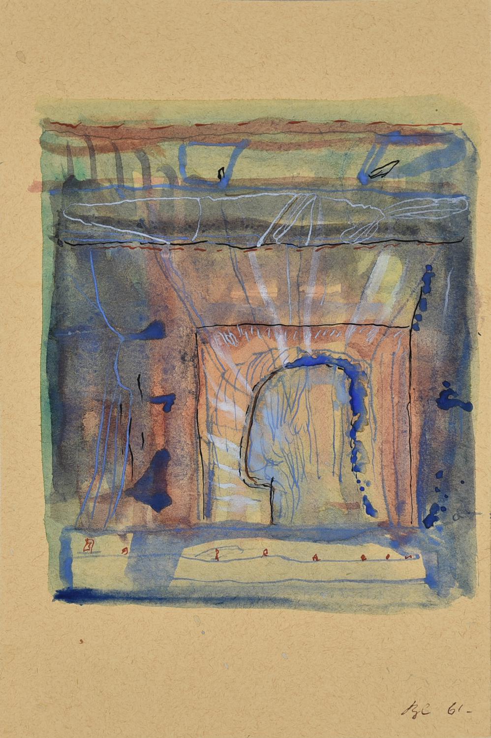 Bruno Conte (1939 - 2021) SENZA TITOLO, 1961 tecnica mista su carta, cm...