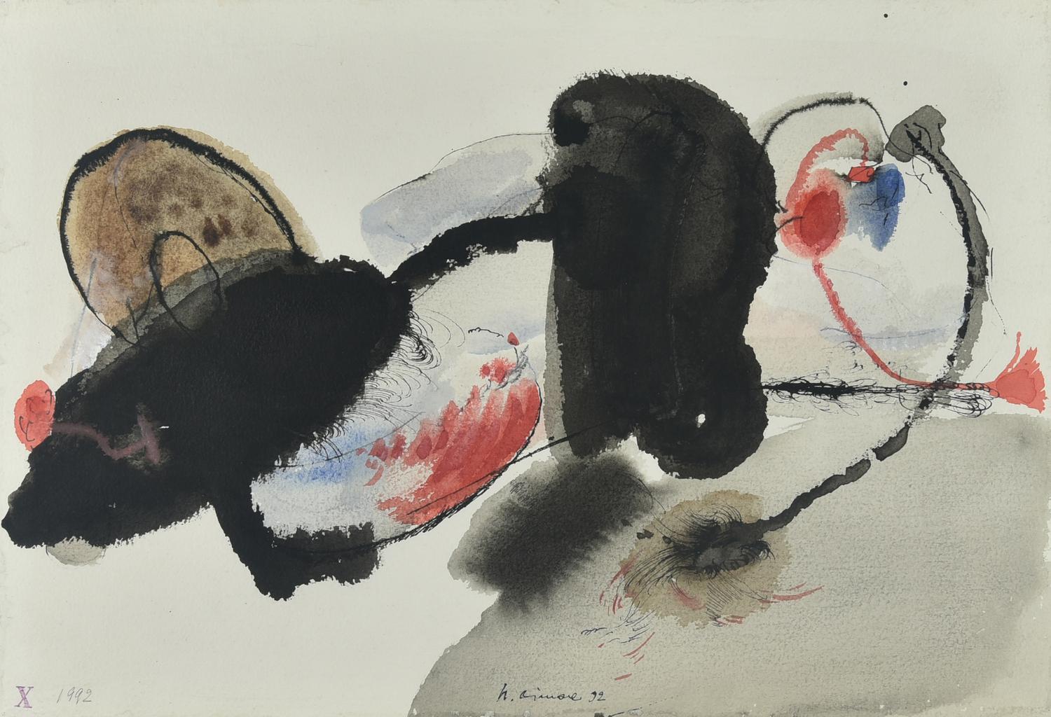 Nino Aimone (1932 - 2020) SENZA TITOLO, 1992 tecnica mista su carta, cm...