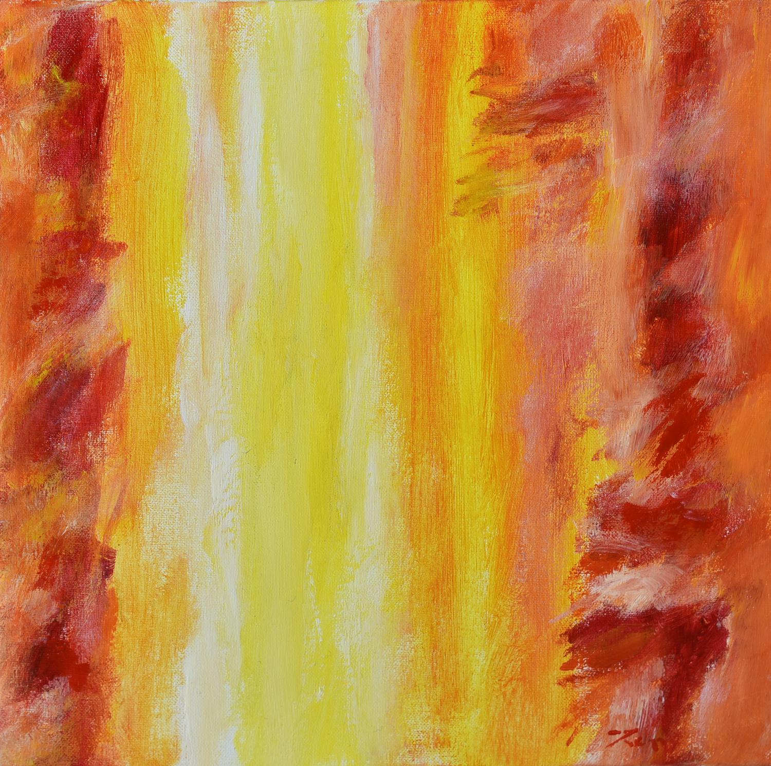 Sergio Zen (1936) ORIGINE DEL GIALLO, 2007 acrilico su tela, cm 20x20 firma...