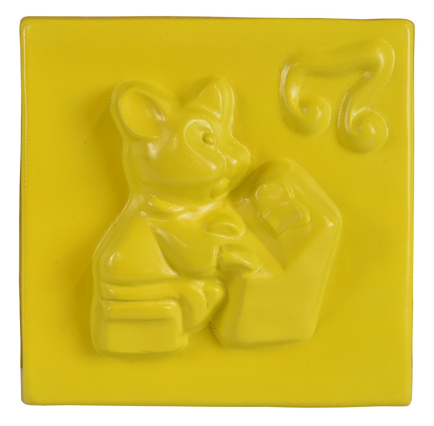 Plumcake (1983) MOUSE GIALLO, 2016 vetroresina smaltata, cm 20x20 sul retro:...