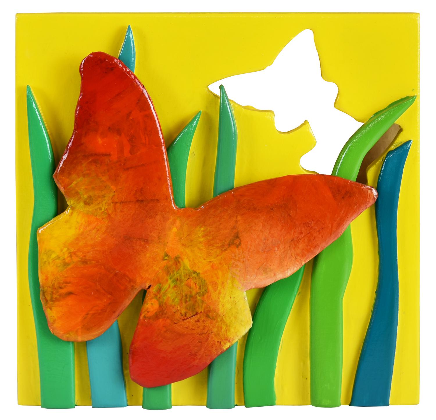 Dario Brevi (1955) FARFALLE ESTIVE, 2016 tecnica mista su tavola, cm 20x20...