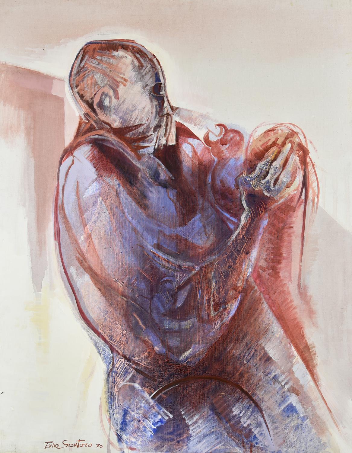 Tano Santoro (1940) SENZA TITOLO, 1970 olio su tela, cm 100x80 firma e data