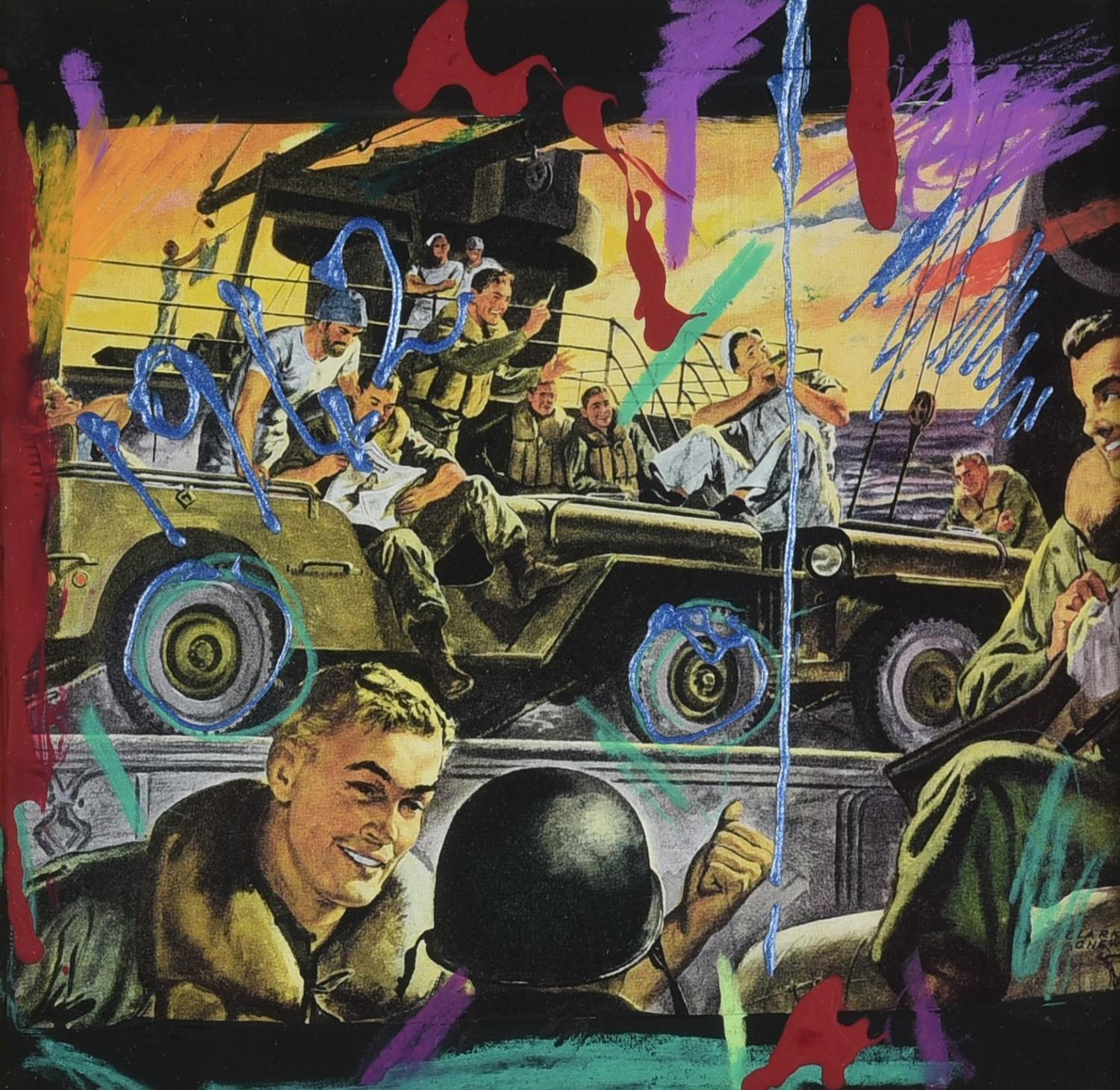 Enrico Manera (1947) 1942 WAR, 2003 tecnica mista su cartone, cm 18x18 sul...