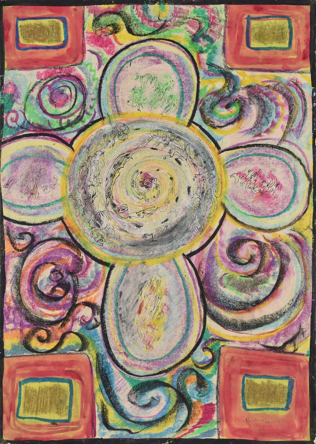 Aldo Mondino (1938 - 2005) SENZA TITOLO, 1962 tecnica mista su carta...