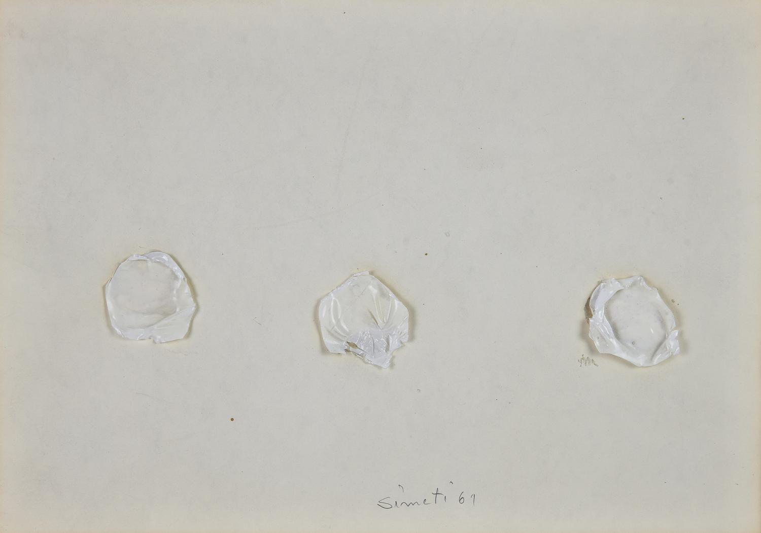 Turi Simeti (1929 - 2021) SENZA TITOLO, 1961 plastica applicata su carta, cm...
