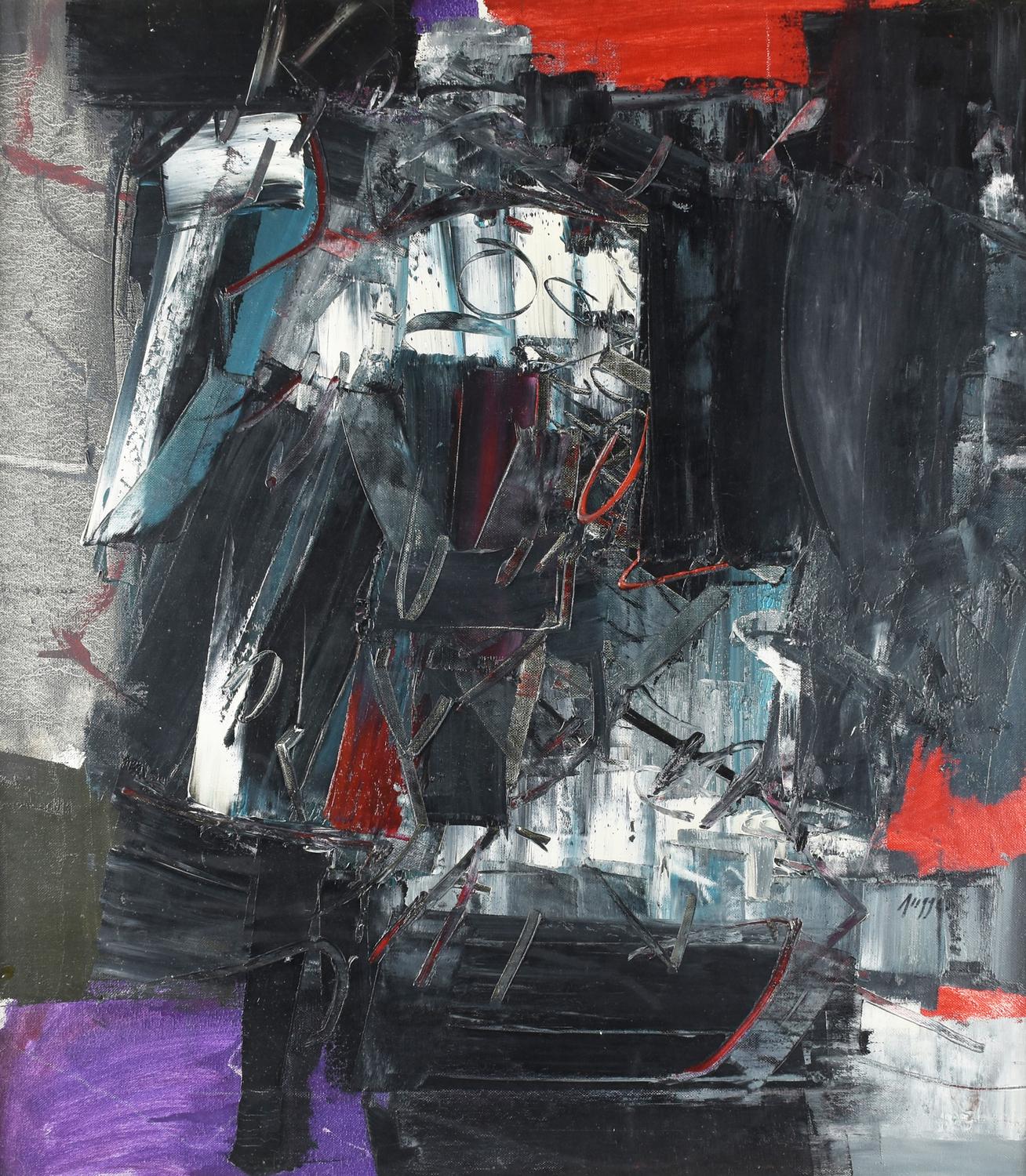 Piero Ruggeri (1930 - 2009) PAESAGGIO, 1980 olio su tela, cm 80x70 firma sul...