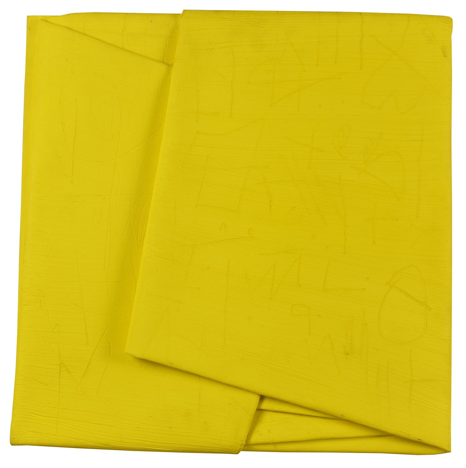 Cesare Berlingeri LUMINOSO SEGNATO, 2015 olio e pigmenti su tela piegata, cm...