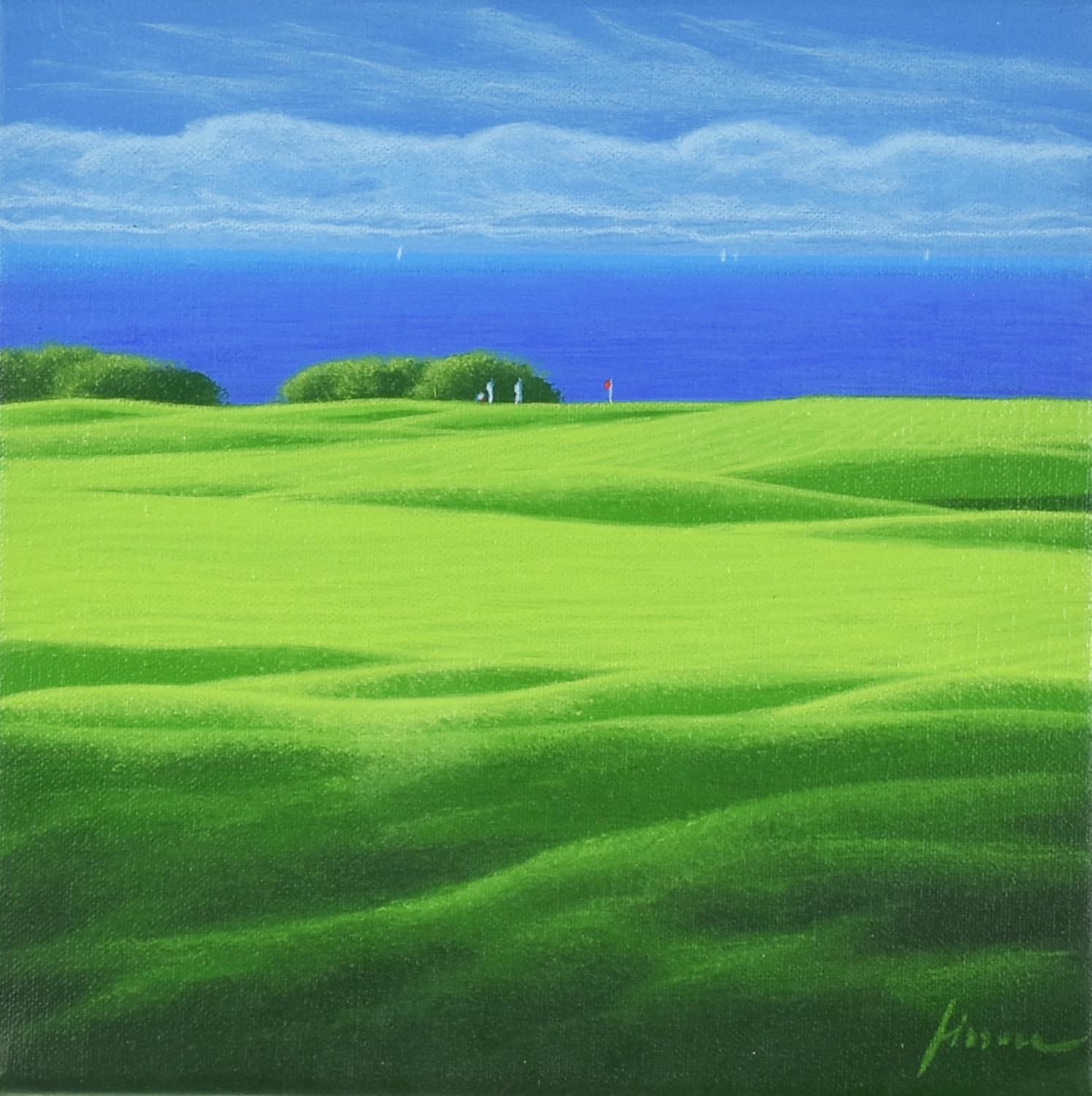 Daniele Fissore (1947 - 2017) MARE E GREEN, 2007 acrilico su tela, cm 20x20...