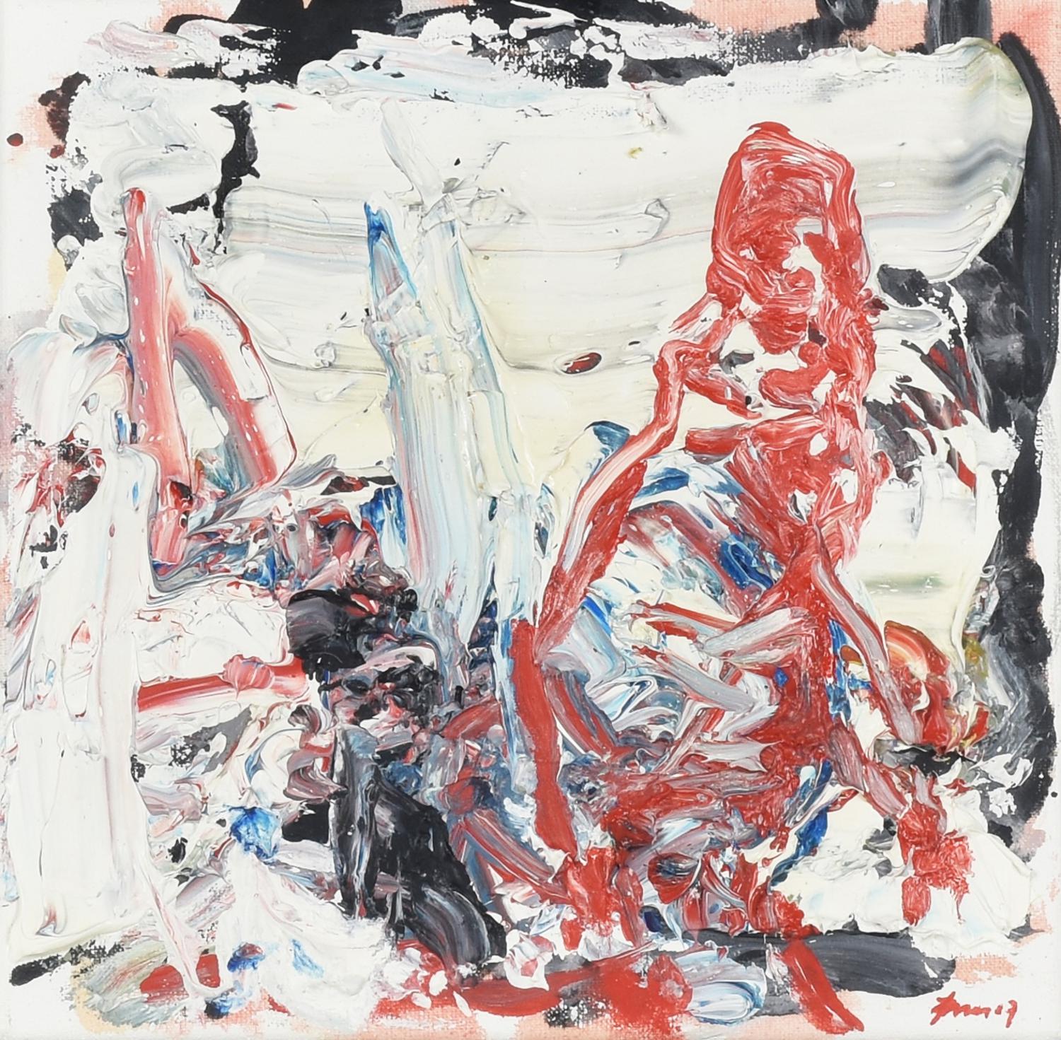 Klaus Prior (1945) FIGUR ROT, 2007 olio su tela, cm 20x20 firma e data...