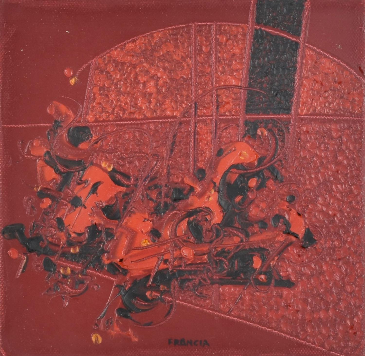 Camillo Francia (1955) SENZA TITOLO ROSSO, 2008 olio su tela, cm 20x20 firma...