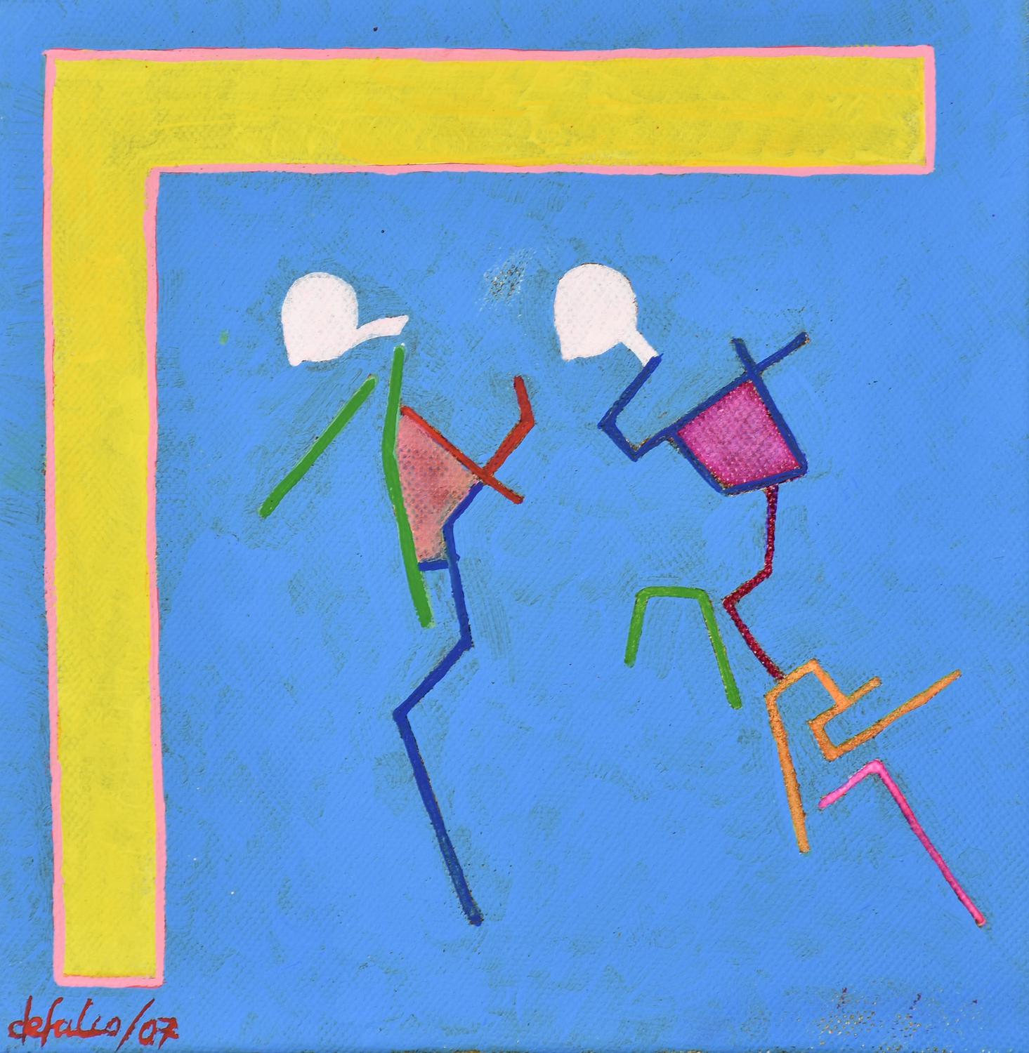 Ciro De Falco (1930) FRAMMENTO 1 PROLOGO, 2007 acrilico su tela, cm 20x20...
