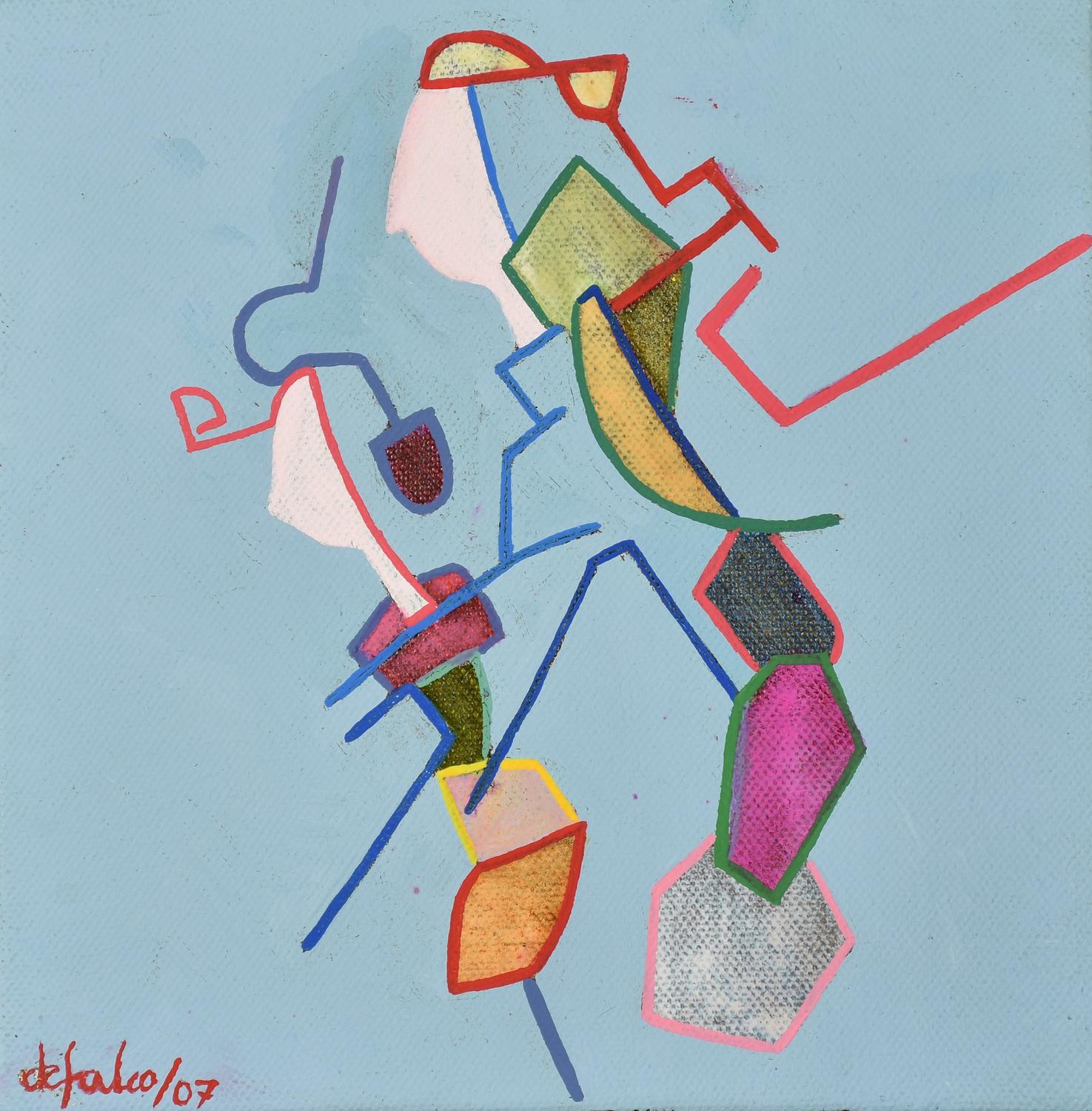 Ciro De Falco (1930) FRAMMENTO 5 DUE META', 2007 acrilico su tela, cm 20x20...