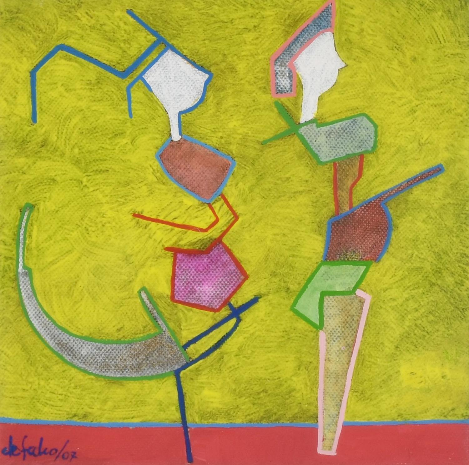 Ciro De Falco (1930) PROSPETTIVA DI VOLO, 2007 acrilico su tela, cm 20x20...